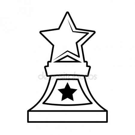 450x450 Winner Award Banner Vector Illustration, Flat Cartoon Trophy