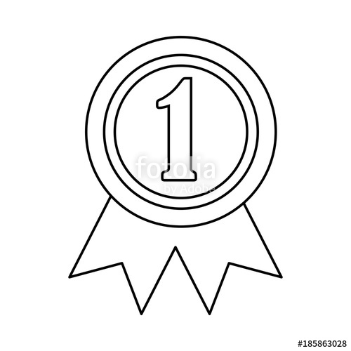 500x500 Ribbon Award First Place Icon Image Vector Illustration Design