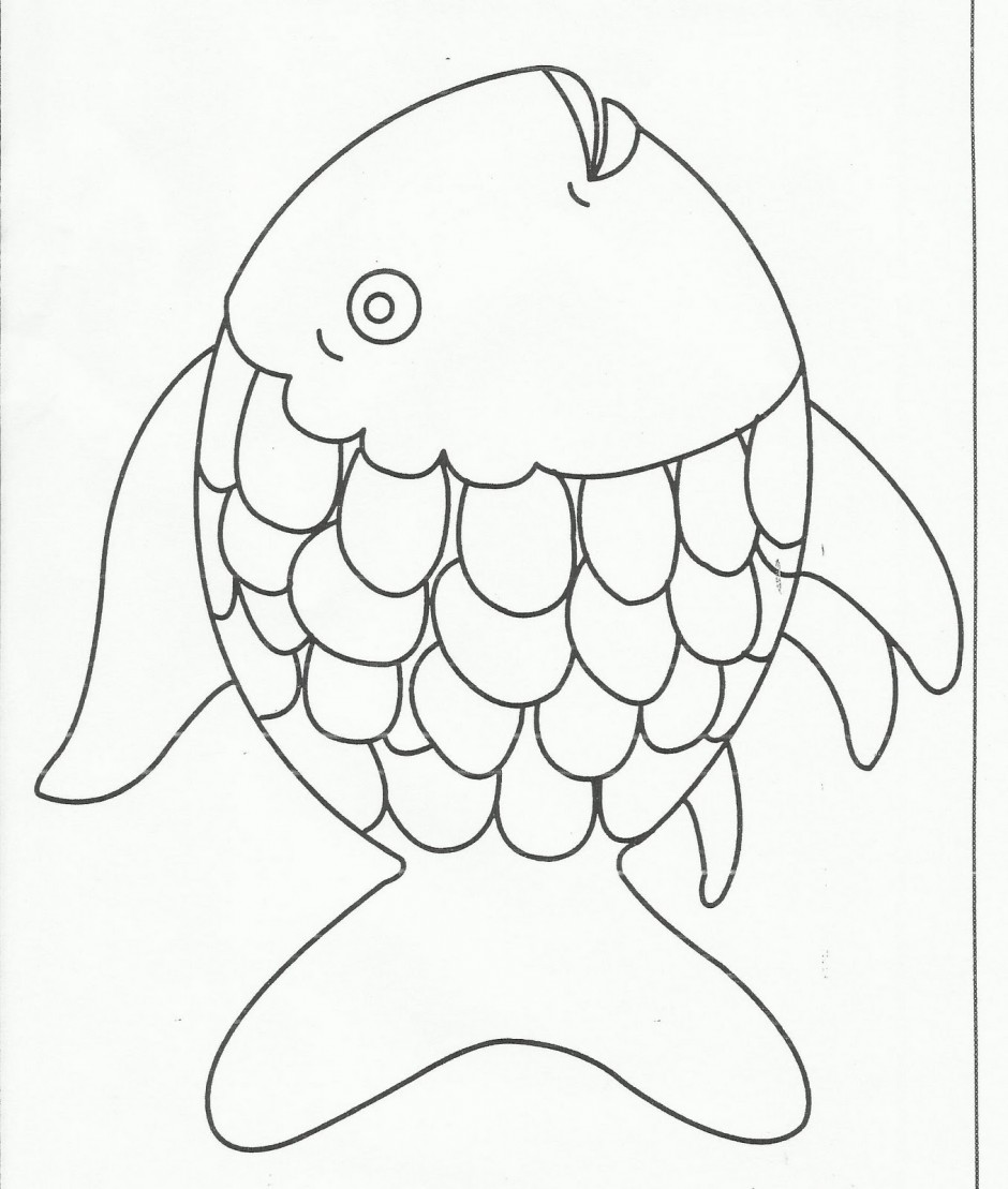 940x1109 Rainbow Fish Black And White Clipart