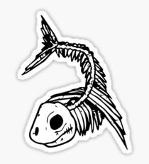 210x230 Fish Bone Drawing Stickers Redbubble