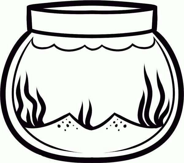 600x531 Fish Bowl Picture Coloring Page