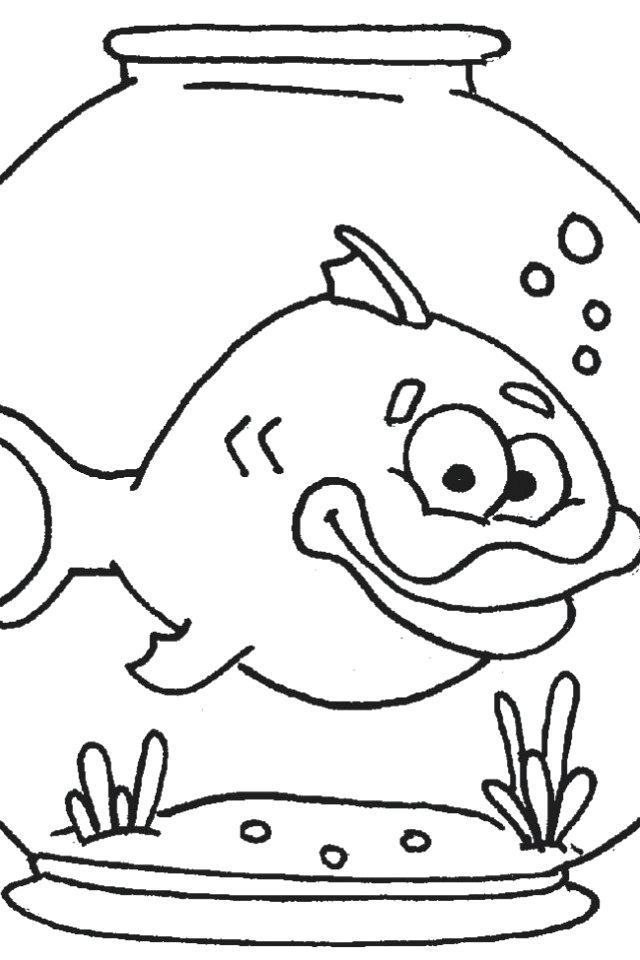 640x960 Fish Bowl Coloring Sheet Joandco.co