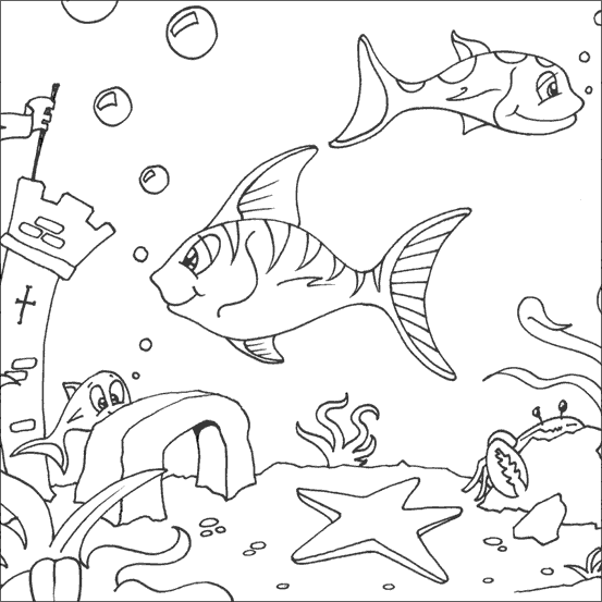 553x553 Fish Coloring Printables