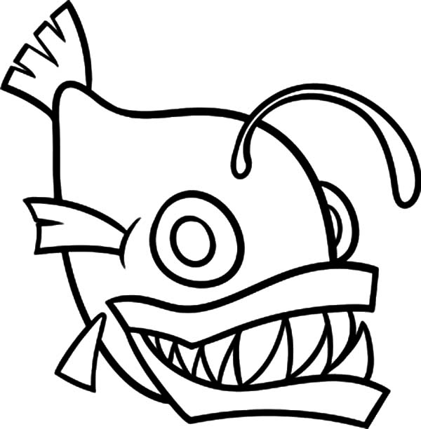 600x612 How To Draw Monster Fish Coloring Pages Color Luna