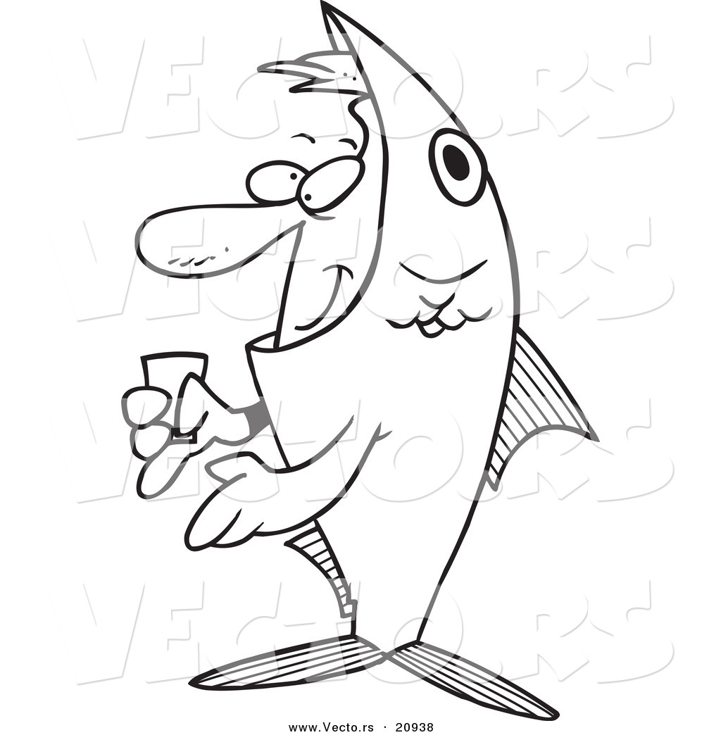 1024x1044 Vector Of A Cartoon Man In A Fish Costume