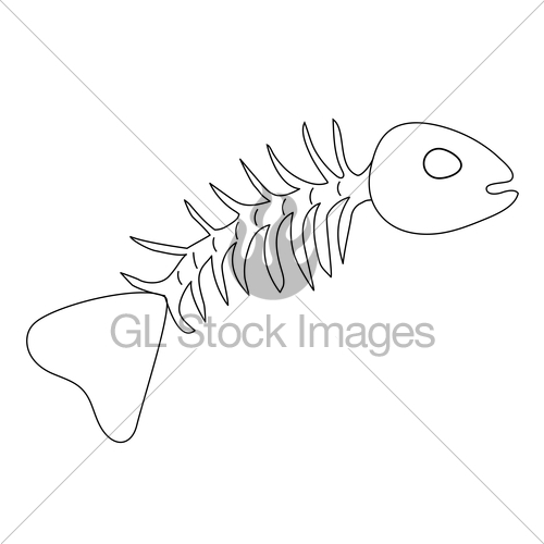 500x500 Simple Skeleton Fish Drawing Gl Stock Images