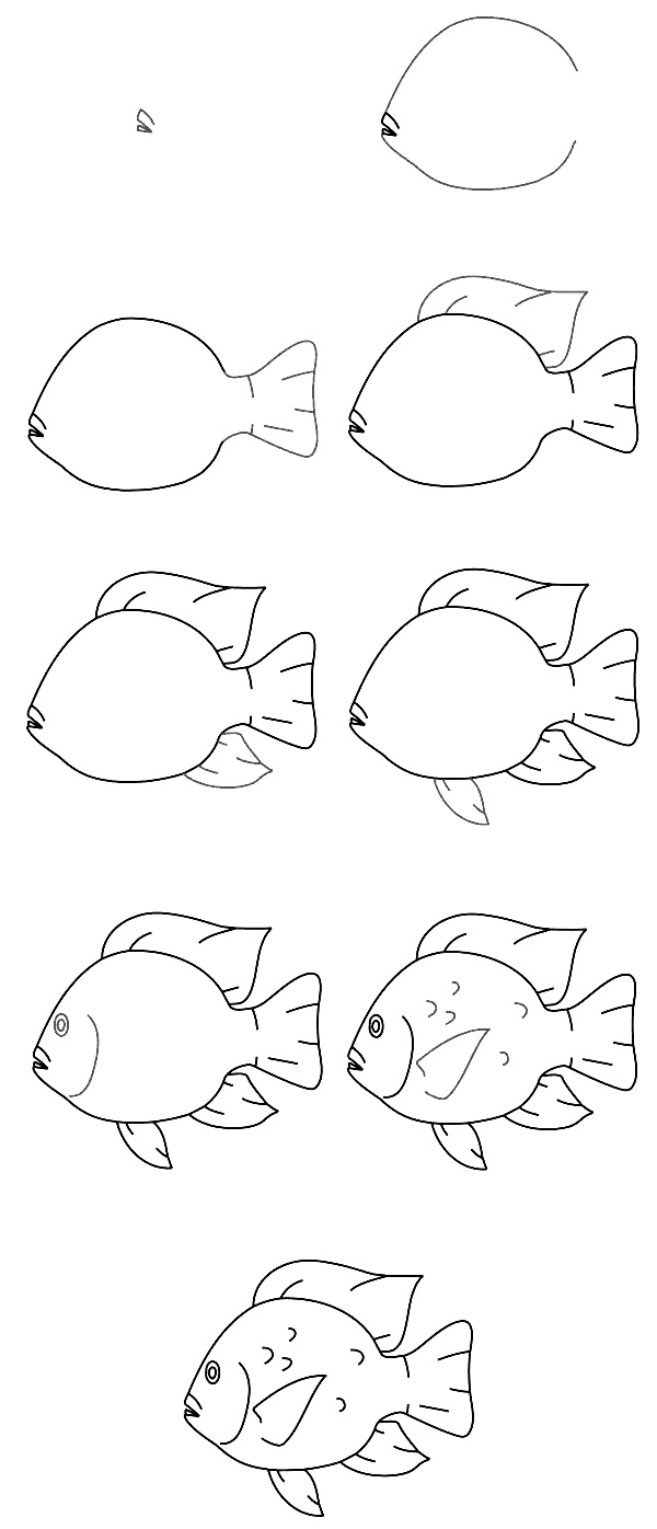 600x1396 How To Draw A Fish Step By Step 10 Best Ways, Part 1