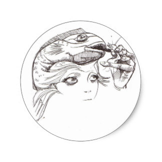 324x324 Fish Head Stickers Zazzle