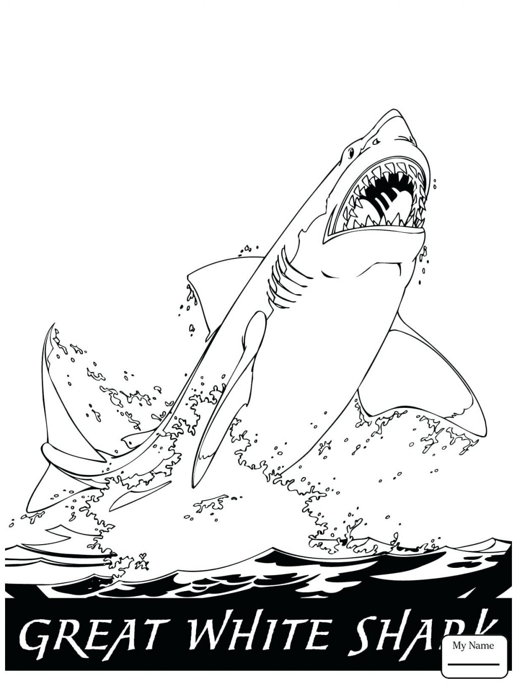 1024x1365 Coloring Page Great White Shark Coloring Page. White Tip Shark