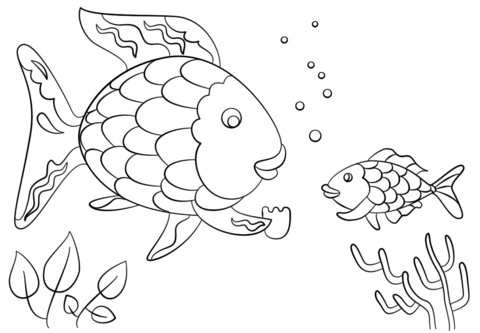 480x333 Rainbow Fish Gives A Precious Scale To Small Fish Coloring Page