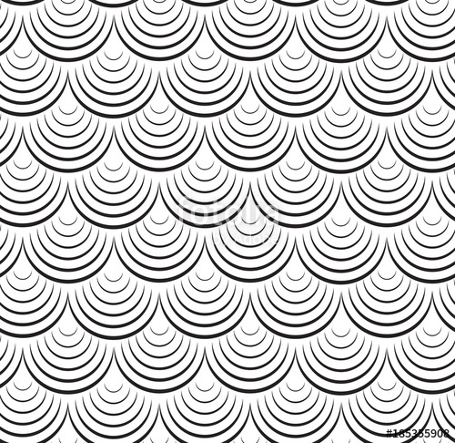 500x486 Seamless Black And White Texture Of Fish Scales. Vector Pattern