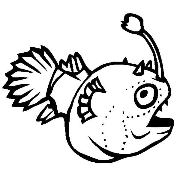 600x612 Funny Monster Fish Coloring Pages Color Luna