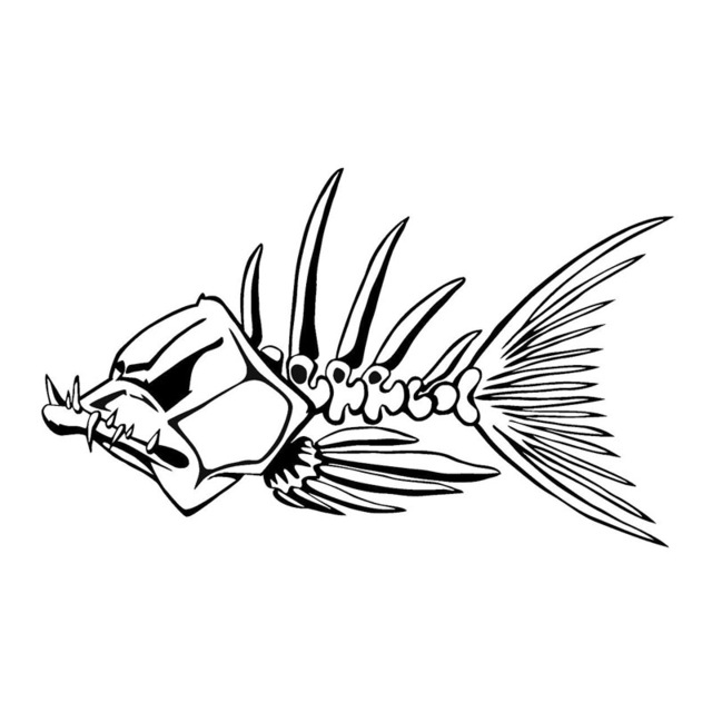 640x640 15.29.1cm Tribal Fish Skeleton Funny Car Sticker Fashion Car