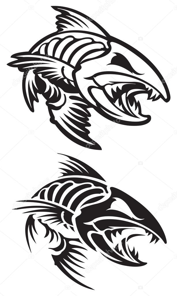 614x1023 Fish Skeleton Stock Vector Slipfloat
