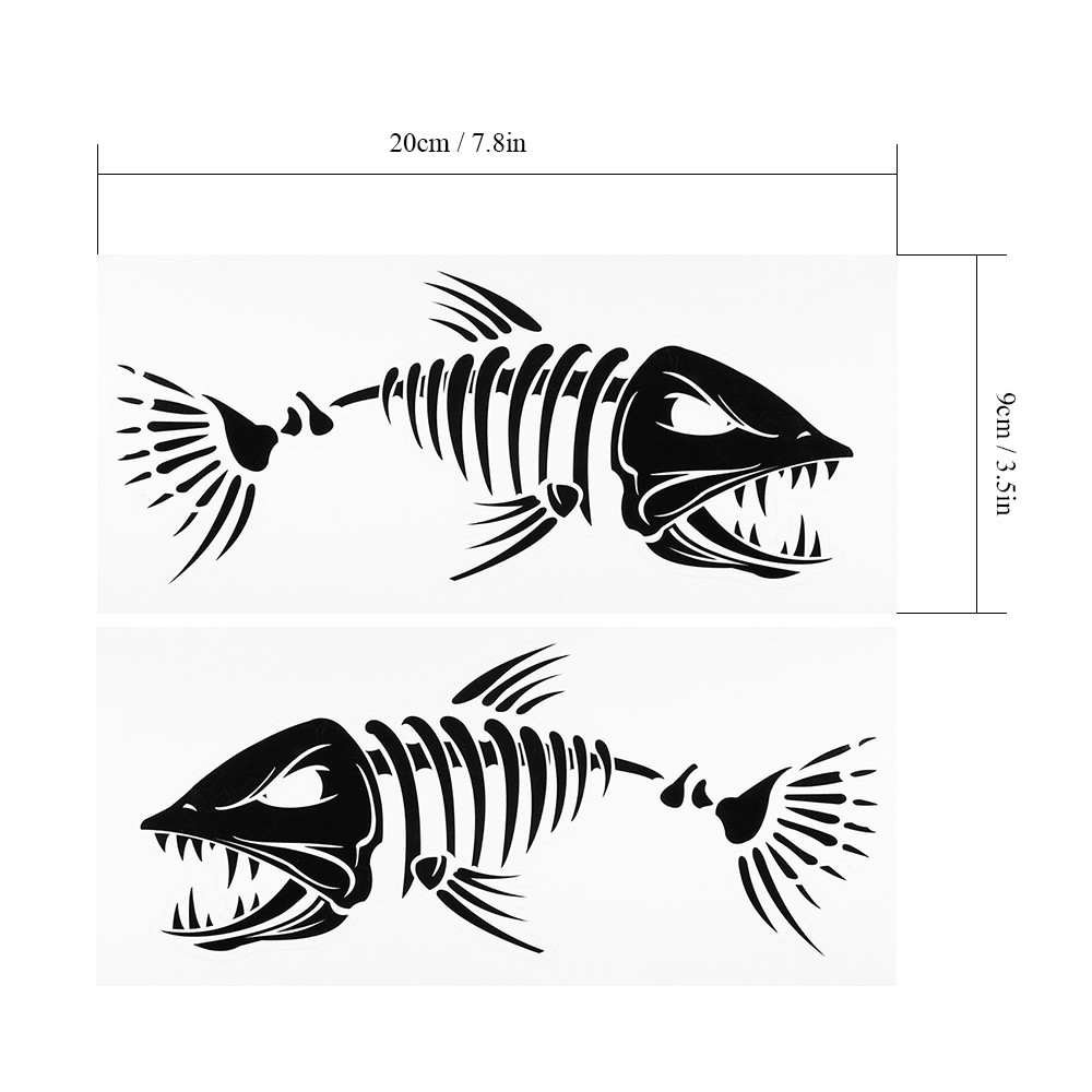 1000x1000 2 Pieces Fish Teeth Mouth Stickers Skeleton Fish Stickers Fishing