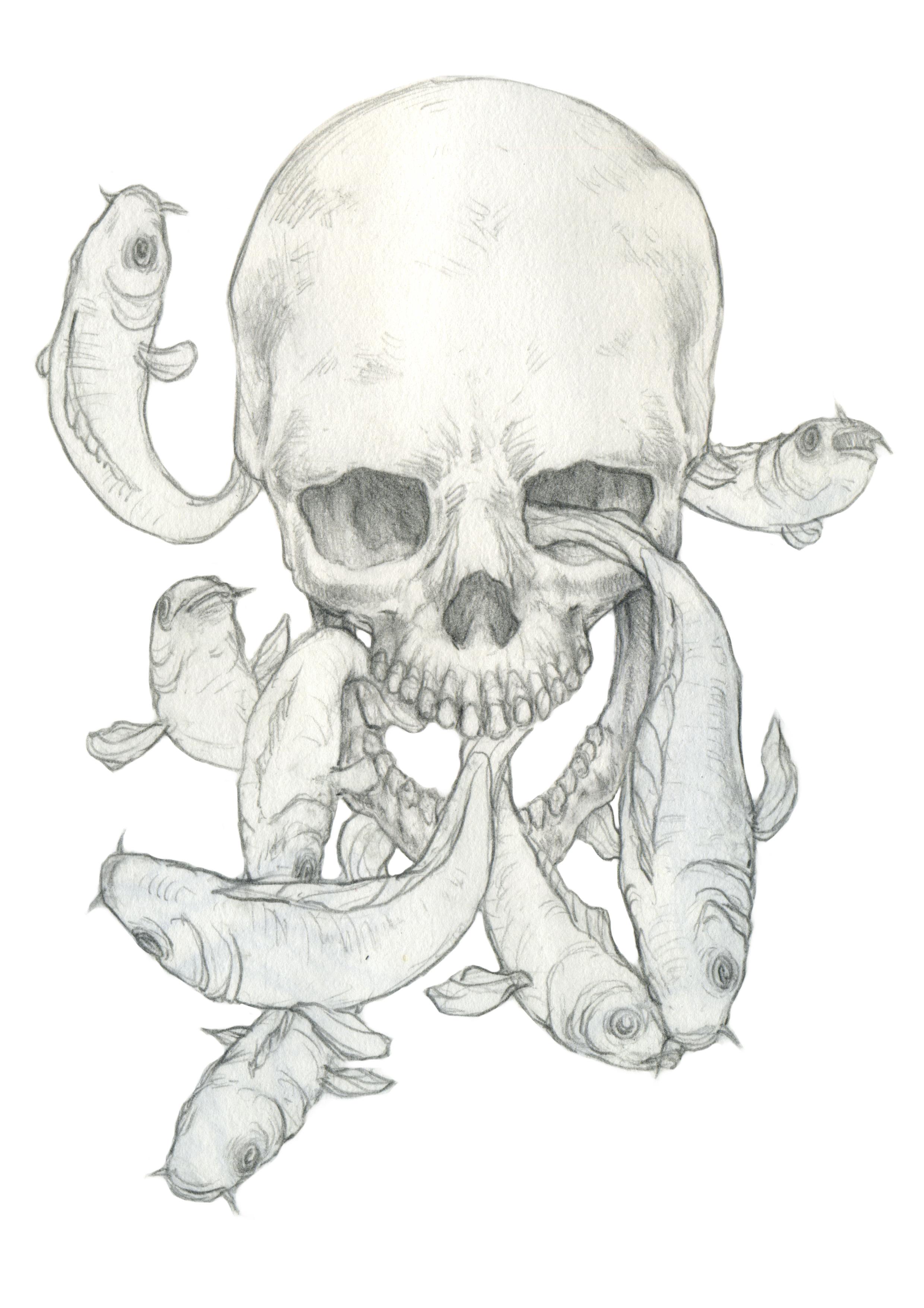 2480x3508 Skull Amp Fish Sketch Drawings Fish Sketch, Sketches