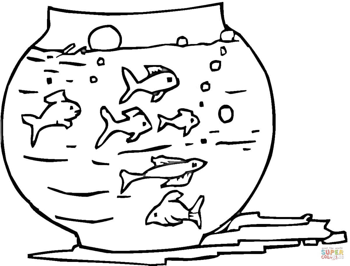 1200x912 Fish Tank Coloring Page Free Printable Coloring Pages