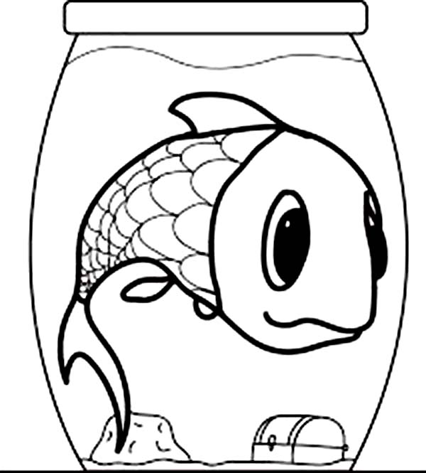 600x665 Giant Fish In A Small Fish Bowl Coloring Page