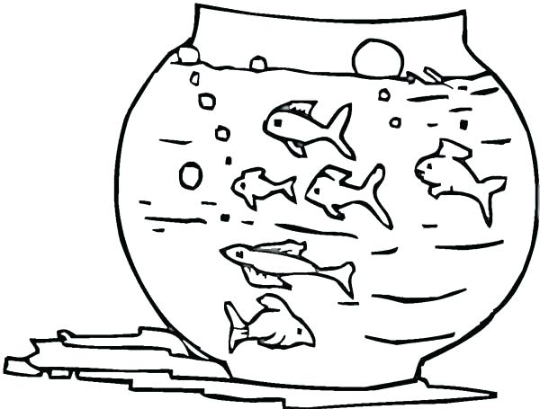 600x455 Fish Bowl Coloring Sheet
