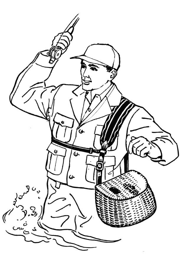 620x875 Coloring Page Fisherman