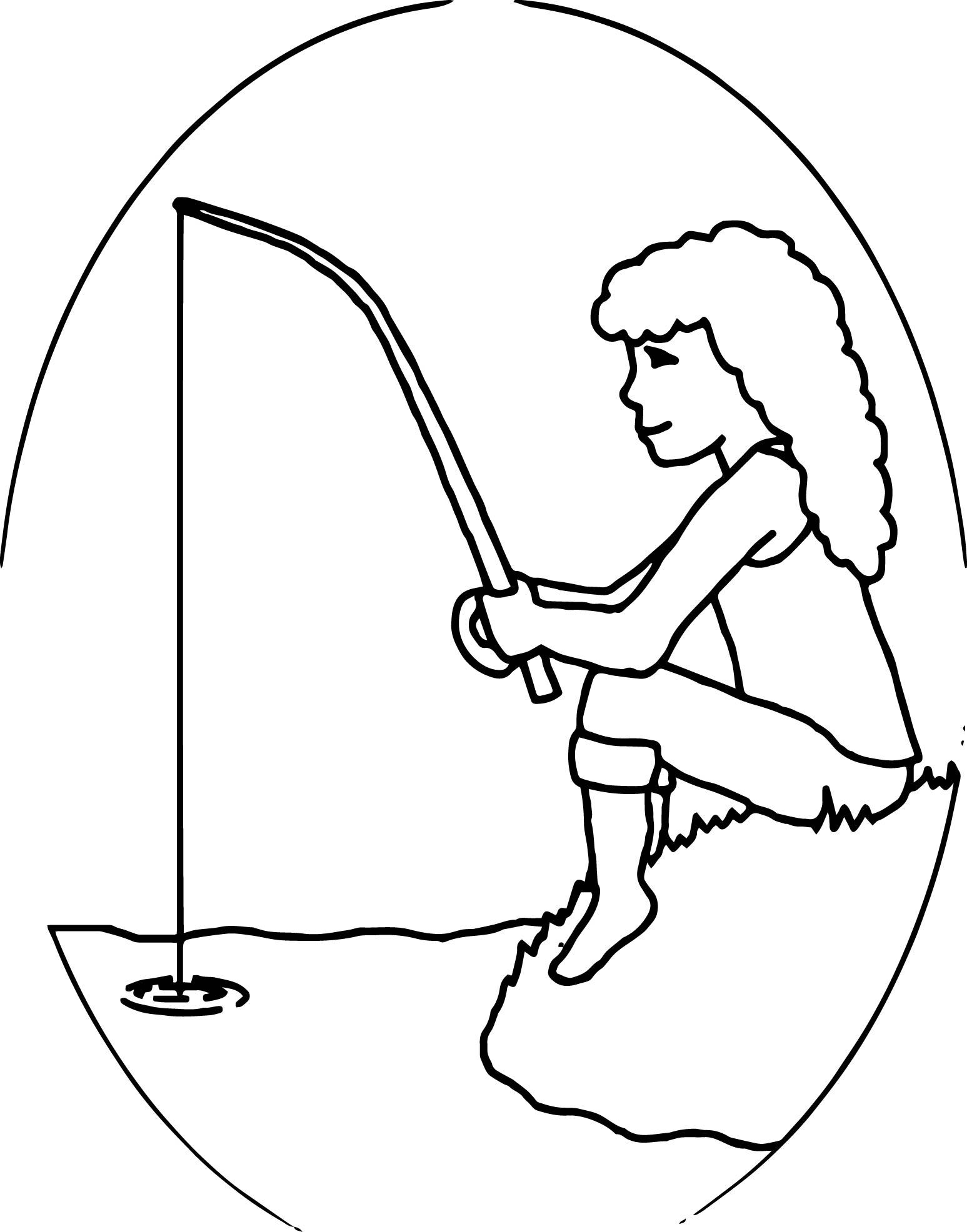 1547x1972 Kids Girl Fishing Coloring Page Wecoloringpage