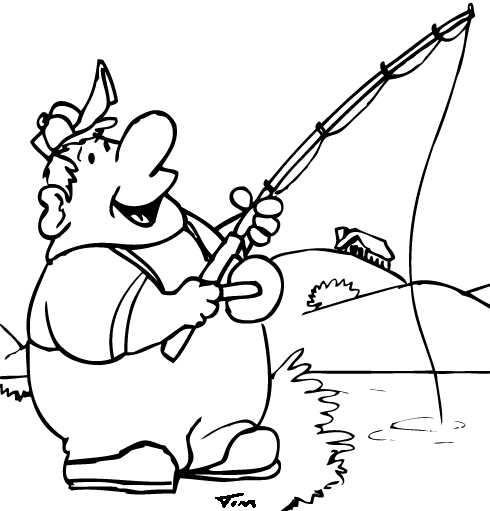 490x511 Man Fishing Drawing Clipart Panda