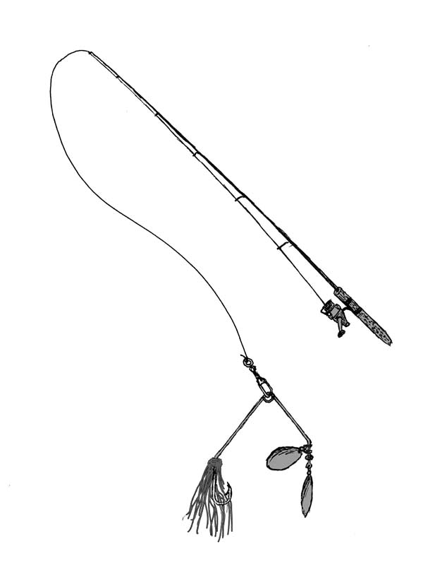 600x797 Fishing Pole With Lure Coloring Pages