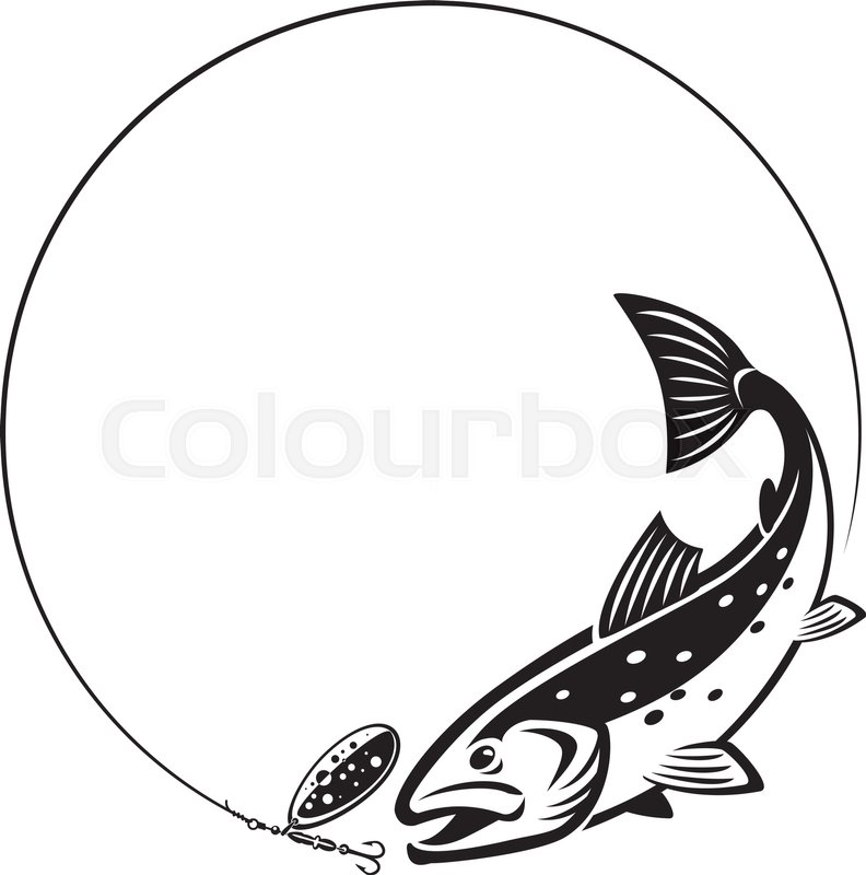 792x800 Trout Chasing Fishing Lure Stock Vector Colourbox