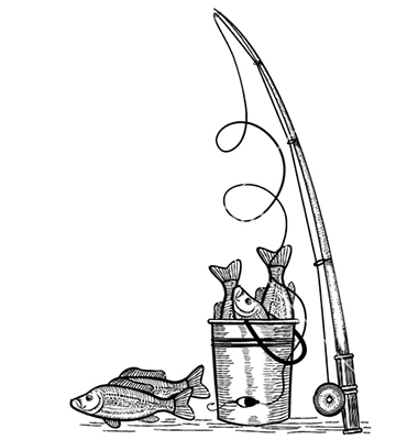 380x400 Fishing Pole Drawing Fishing Rod Fishes Black Black