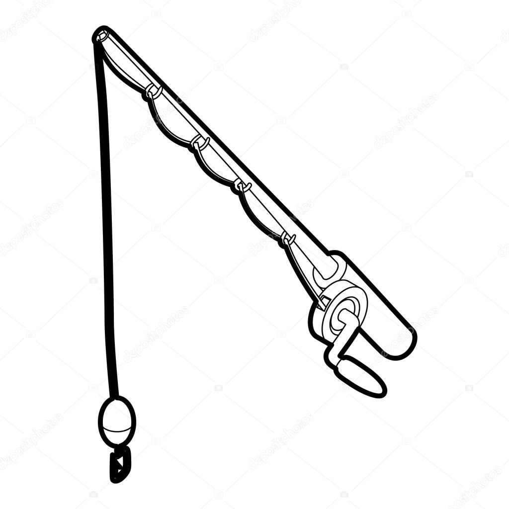 1024x1024 Fishing Rod Icon, Outline Style Stock Vector Ylivdesign