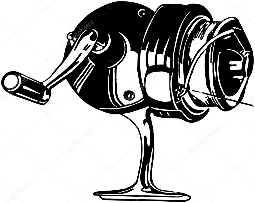 1023x814 Fishing Reel Stock Vector Retroclipart