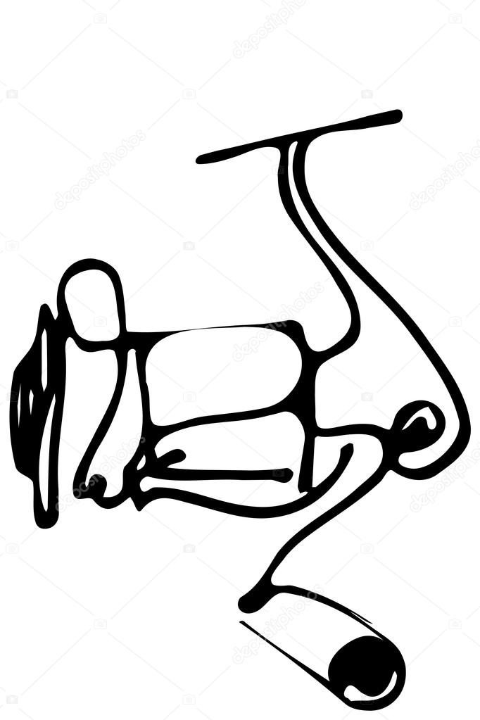 682x1023 Vector Sketch Of Fast Response Fishing Reels Stock Vector