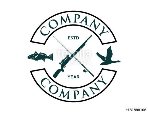 500x382 Cross Sniper Rifles And Fishing Rod With Flying Duck And Fish