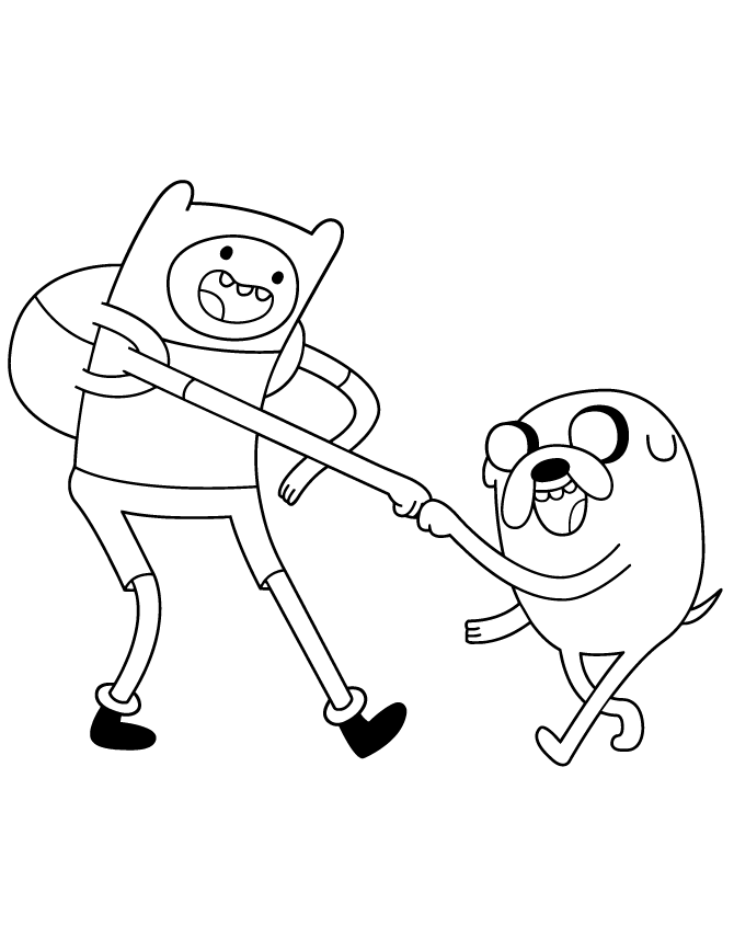 670x867 Adventure Time Cartoon Finn And Jake Fist Bump Coloring Page H