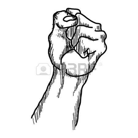 450x450 Sketch Drawing Fist Hand Gesture Royalty Free Cliparts, Vectors