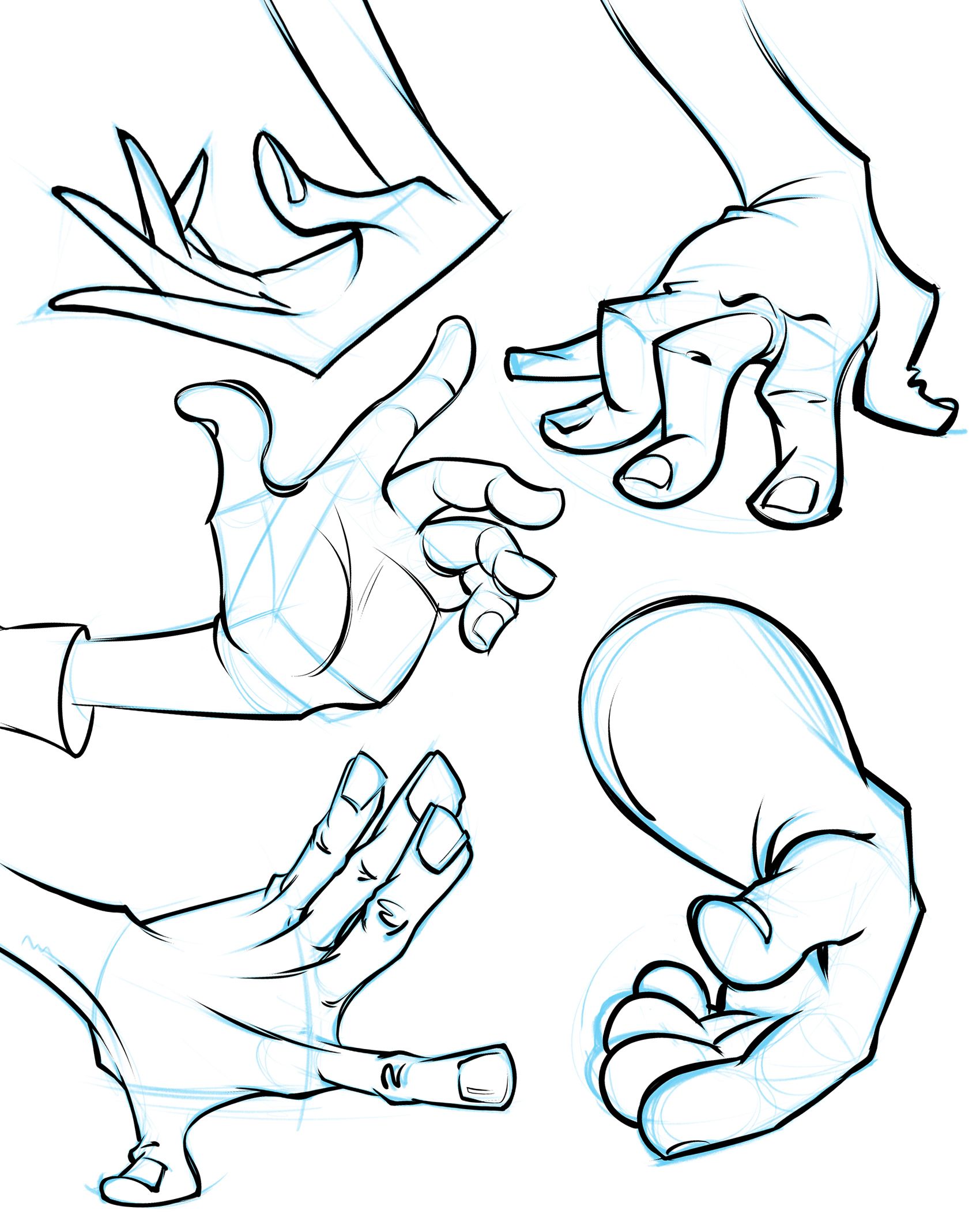1700x2124 A Collection Of Cartoon Hands From My Cartoon Hand Demo. Learn How