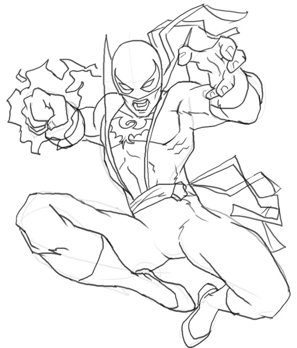 600x704 How To Draw Iron Fist