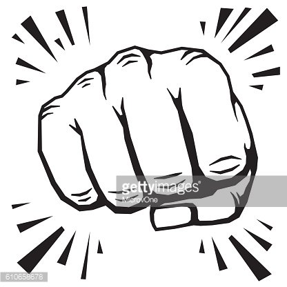 416x416 Punching Fist Hand Vector Illustration Premium Clipart