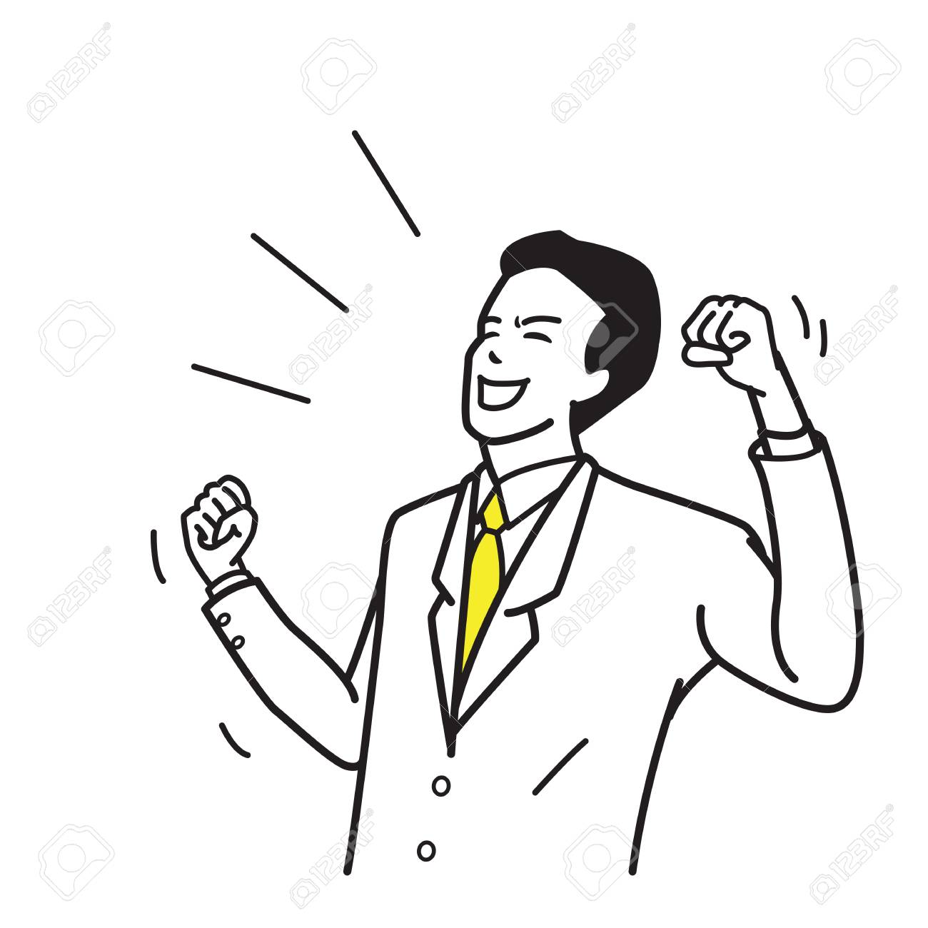 1300x1300 Character Of Office Worker, Businessman, Suite Man, Holding Fists
