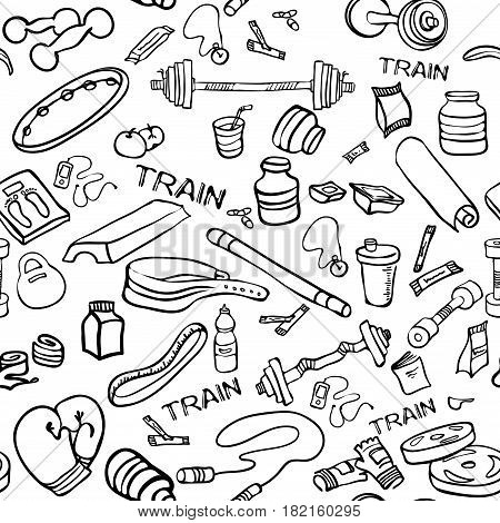 450x470 Fitness Doodle Hand Drawn Pattern Vector Amp Photo Bigstock