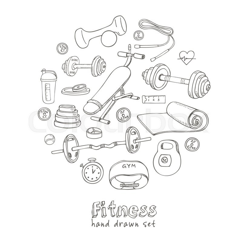 800x800 Set Of Fitness Bodybuilding Diet And Health Care Sketch Icons