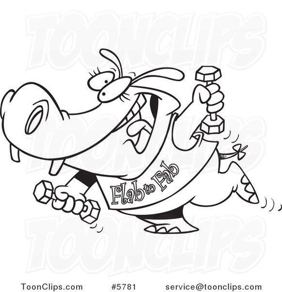 581x600 Cartoon Black And White Line Drawing Of A Flab To Fab Fitness