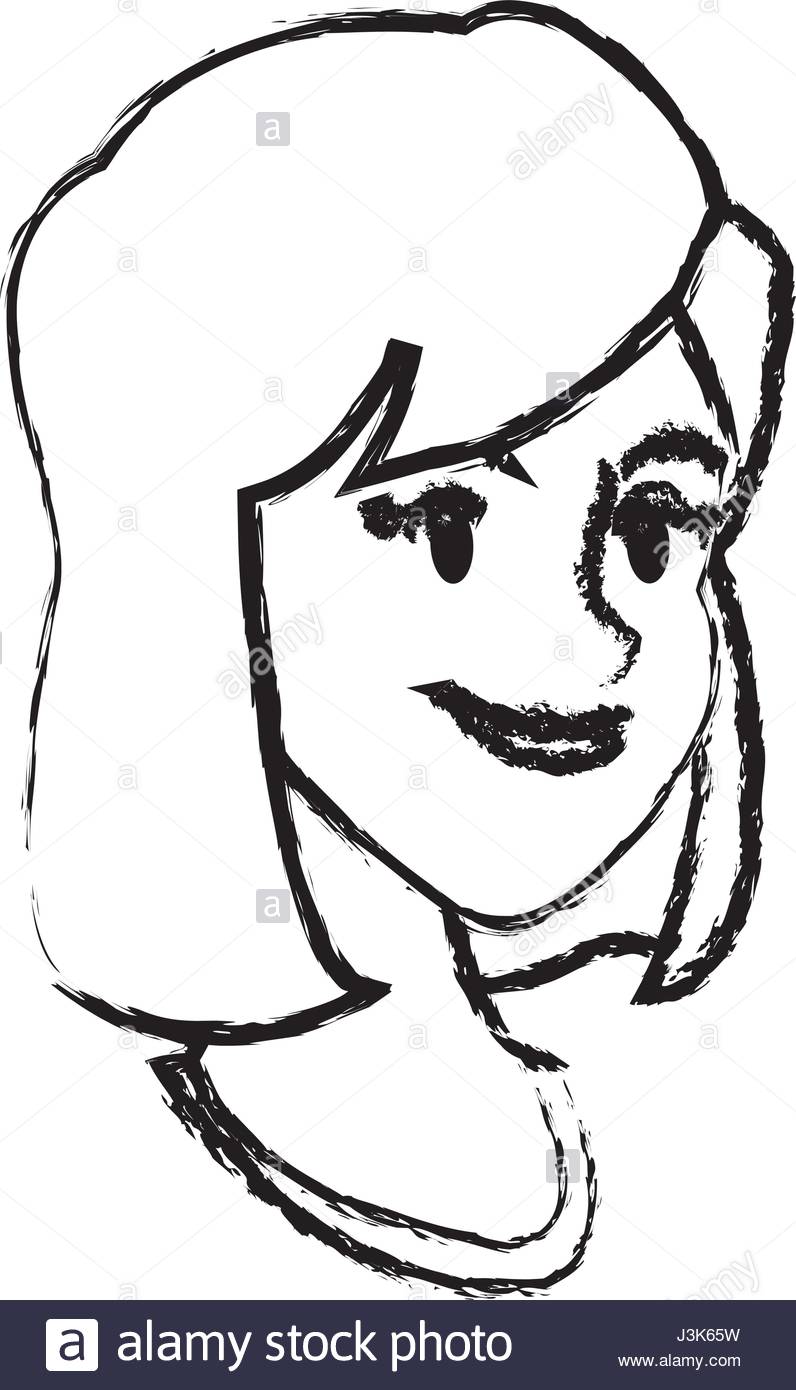 796x1390 Sketch Girl Face Sport Fitness Design Stock Vector Art