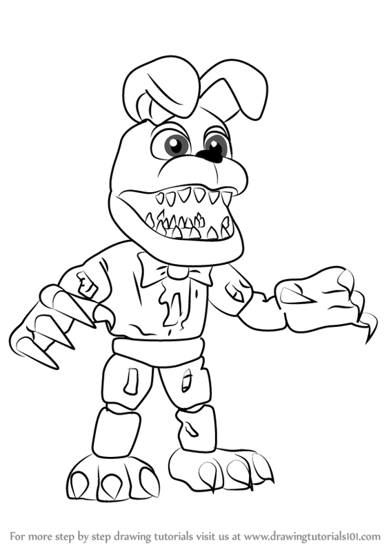 567x800 Learn How To Draw Nightmare Bonnie From Five Nights