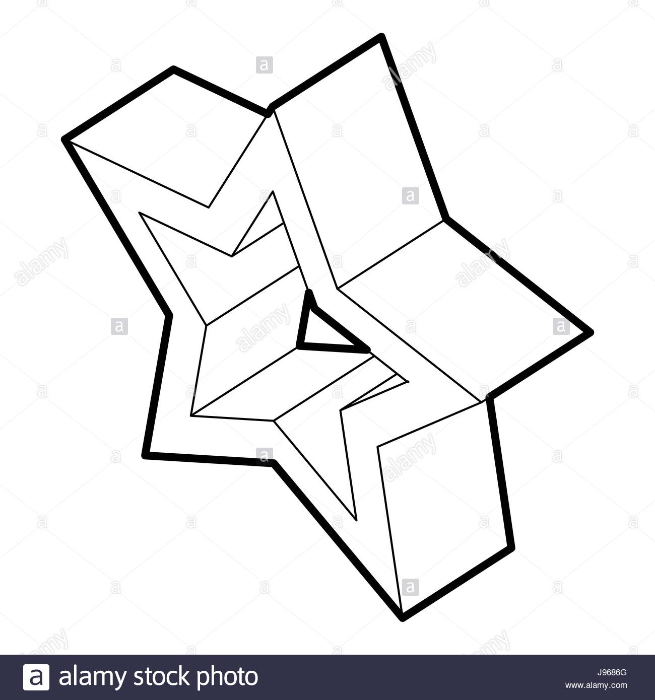 1300x1390 Five Pointed Star Icon, Outline Style Stock Vector Art