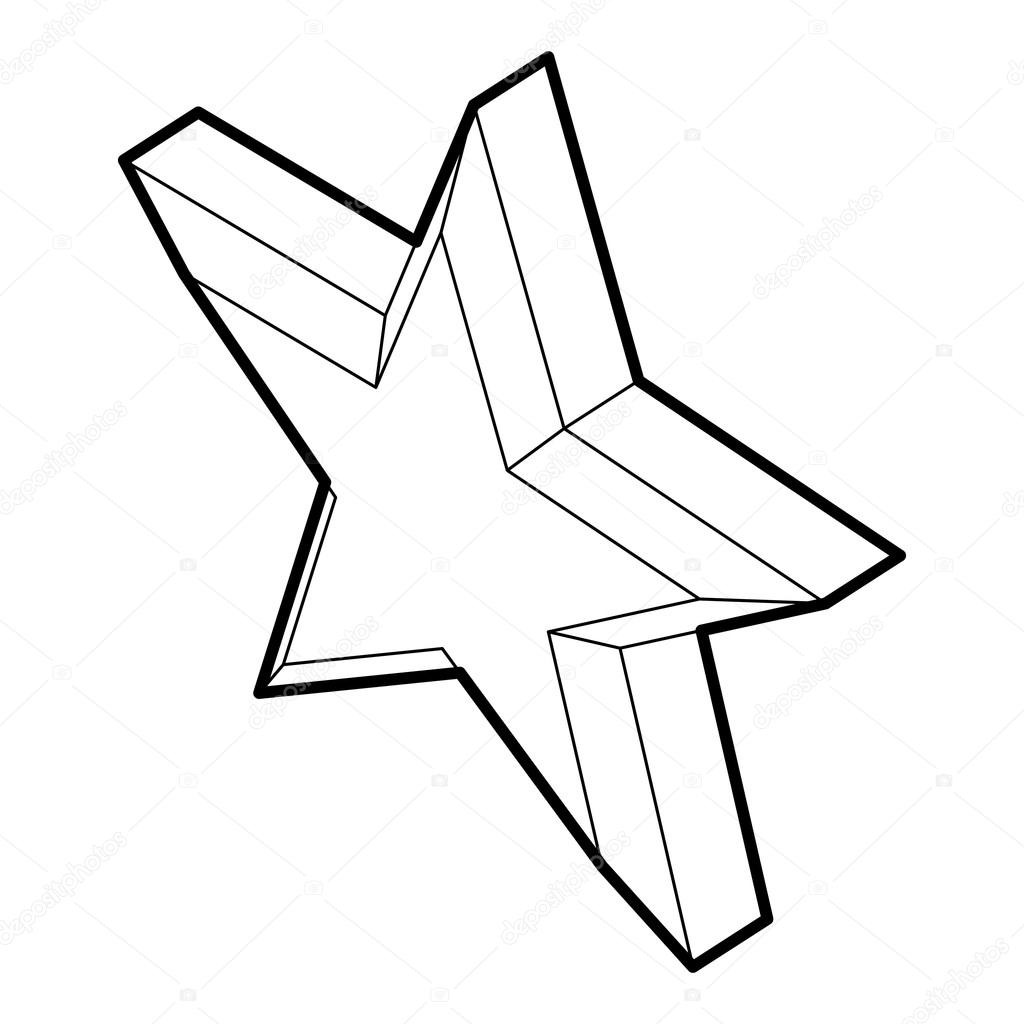 1024x1024 Five Pointed Star Icon, Outline Style Stock Vector Ylivdesign