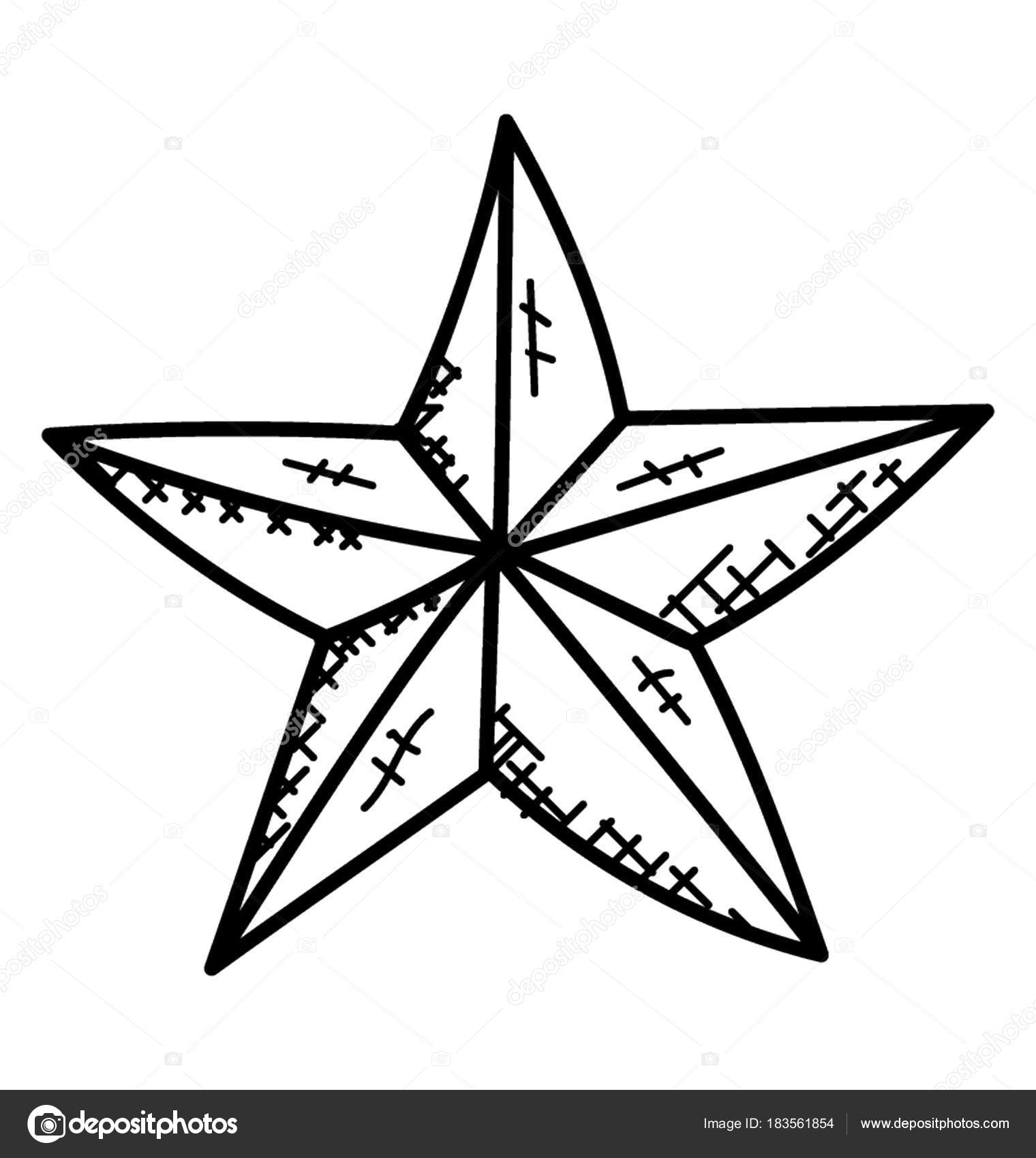 1520x1700 Five Pointed Star Doodle Icon Star Shape Ornament Stock Vector