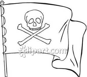 300x265 Flag Blowing In The Wind Royalty Free Clipart Picture