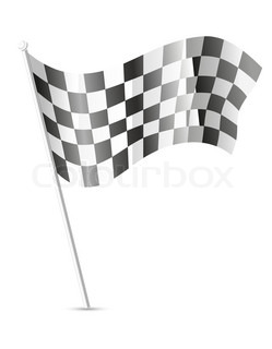 249x320 Checkered Flags Set Illustration On White Background. Stock