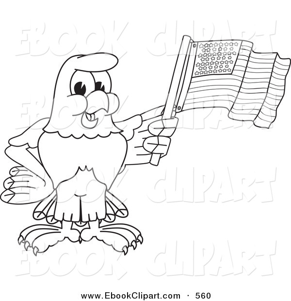 600x620 Vector Clip Art Of A Coloring Page Outline Of A Bald Eagle Hawk